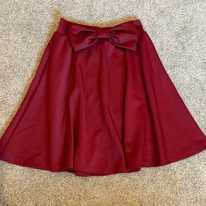 High waisted circle skirt with bow